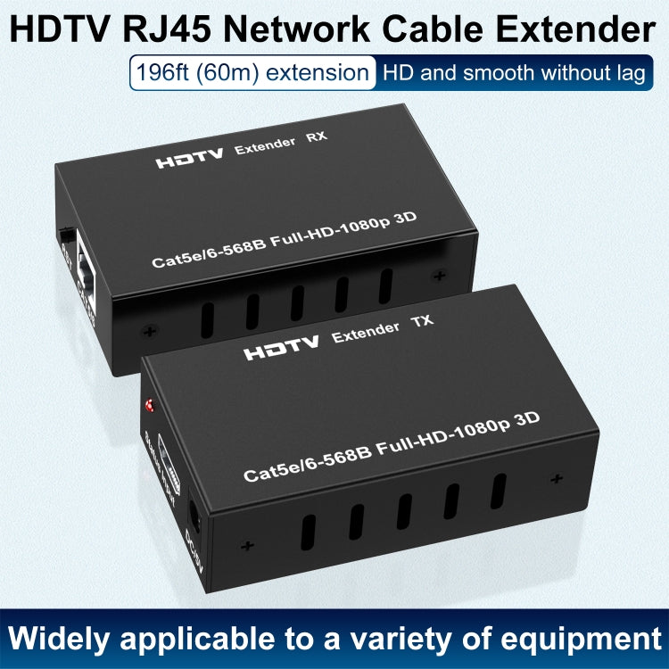 60m HDTV RJ45 Network Cable Extender, Plug:EU Plug - Amplifier by PMC TechLife | Online Shopping South Africa | PMC TechLife | Buy Now Pay Later Mobicred