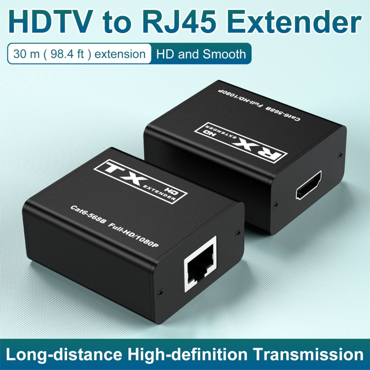 30m HDTV to RJ45 Network Cable Extender - Amplifier by PMC TechLife | Online Shopping South Africa | PMC TechLife | Buy Now Pay Later Mobicred