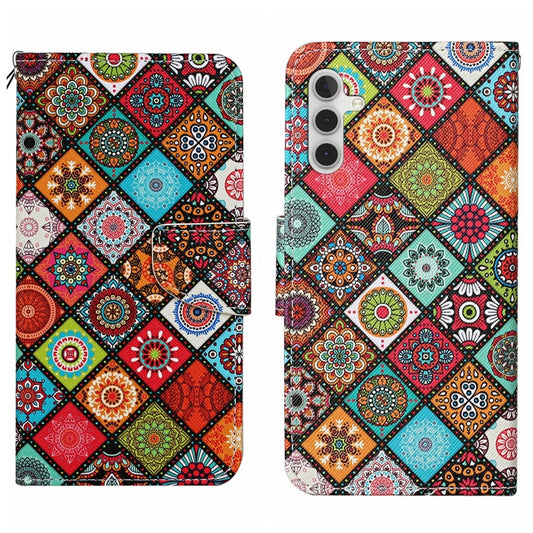 For Samsung Galaxy S25+ 5G Colored Drawing Pattern Leather Phone Case(Ethnic Style) - Galaxy S25+ 5G Cases by PMC Jewellery | Online Shopping South Africa | PMC Jewellery | Buy Now Pay Later Mobicred