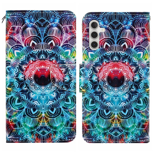 For Samsung Galaxy S25+ 5G Colored Drawing Pattern Leather Phone Case(Mandala) - Galaxy S25+ 5G Cases by PMC Jewellery | Online Shopping South Africa | PMC Jewellery | Buy Now Pay Later Mobicred