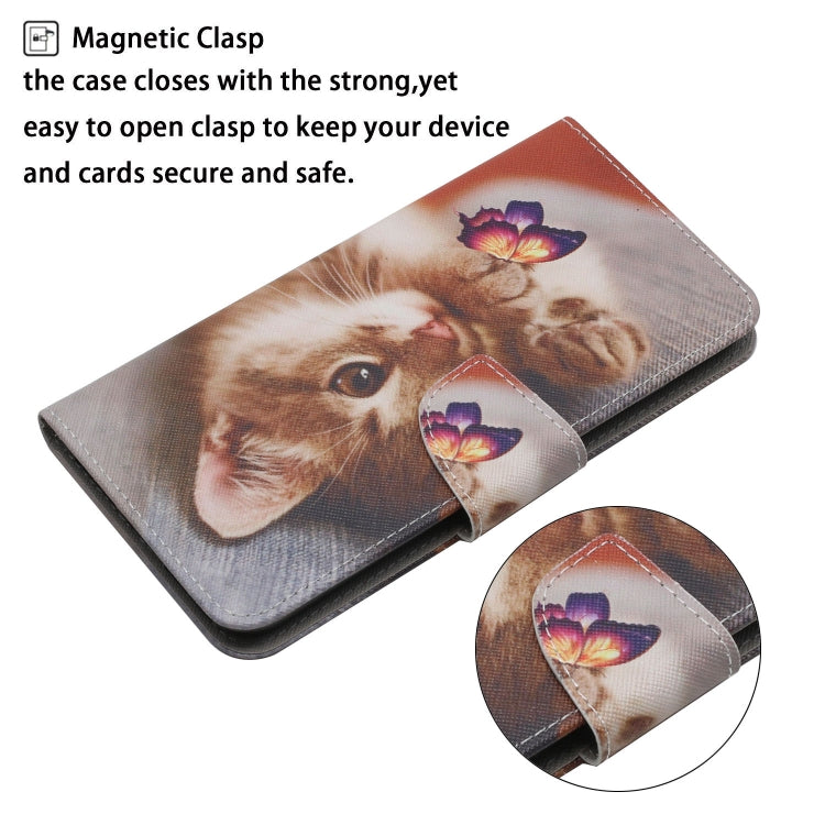 For Samsung Galaxy S25 Ultra 5G Colored Drawing Pattern Leather Phone Case(Butterfly Cat) - Galaxy S25 Ultra 5G Cases by PMC Jewellery | Online Shopping South Africa | PMC Jewellery | Buy Now Pay Later Mobicred