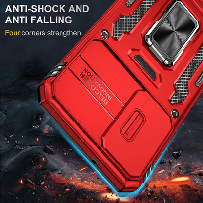 For Samsung Galaxy S25+ 5G Armor PC Hybrid TPU Camera Shield Phone Case(Red) - Galaxy S25+ 5G Cases by PMC Jewellery | Online Shopping South Africa | PMC Jewellery | Buy Now Pay Later Mobicred