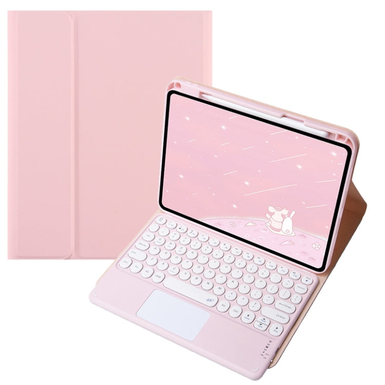 For Infinix Xpad 11 inch Candy Color Round Keys Bluetooth Keyboard Leather Case with Touchpad(Pink) - Others Keyboard by PMC Jewellery | Online Shopping South Africa | PMC Jewellery | Buy Now Pay Later Mobicred