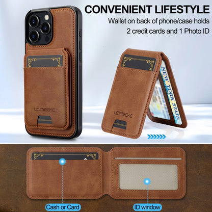 For iPhone 16 Pro Max LC.IMEEKE L3 Series Detachable RFID Card Bag Magsafe Phone Case(Brown) - iPhone 16 Pro Max Cases by LC.IMEEKE | Online Shopping South Africa | PMC Jewellery | Buy Now Pay Later Mobicred