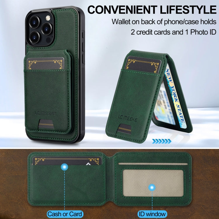 For iPhone 16 Pro LC.IMEEKE L3 Series Detachable RFID Card Bag Magsafe Phone Case(Green) - iPhone 16 Pro Cases by LC.IMEEKE | Online Shopping South Africa | PMC Jewellery | Buy Now Pay Later Mobicred