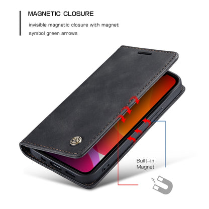 For iPhone 12 Pro Max CaseMe-013 Multifunctional Retro Frosted Horizontal Flip Leather Case with Card Slot & Holder & Wallet(Black) - iPhone 12 Pro Max Cases by CaseMe | Online Shopping South Africa | PMC Jewellery | Buy Now Pay Later Mobicred