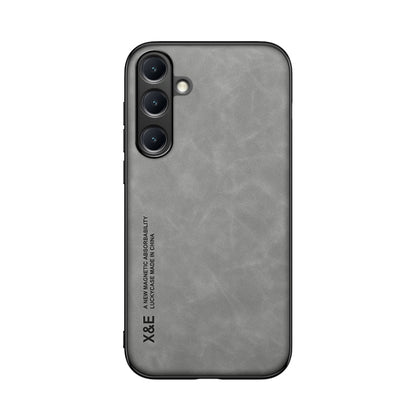 For Samsung Galaxy S25 5G Skin Feel Magnetic Leather Back Phone Case(Light Grey) - Galaxy S25 5G Cases by PMC Jewellery | Online Shopping South Africa | PMC Jewellery | Buy Now Pay Later Mobicred