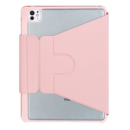 For iPad Pro 11 2024 L13-A 360 Rotation Acrylic Transparent Bluetooth Keyboard Leather Case With Touch Control(Pink) - For iPad Pro by PMC Jewellery | Online Shopping South Africa | PMC Jewellery | Buy Now Pay Later Mobicred