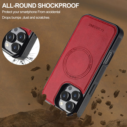 For iPhone 16 Pro Max LC.IMEEKE L5 Series Detachable RFID Card Bag Magsafe Phone Case(Red) - iPhone 16 Pro Max Cases by LC.IMEEKE | Online Shopping South Africa | PMC Jewellery | Buy Now Pay Later Mobicred