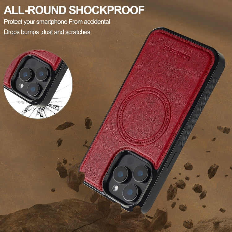 For iPhone 16 Pro LC.IMEEKE L5 Series Detachable RFID Card Bag Magsafe Phone Case(Red) - iPhone 16 Pro Cases by LC.IMEEKE | Online Shopping South Africa | PMC Jewellery | Buy Now Pay Later Mobicred