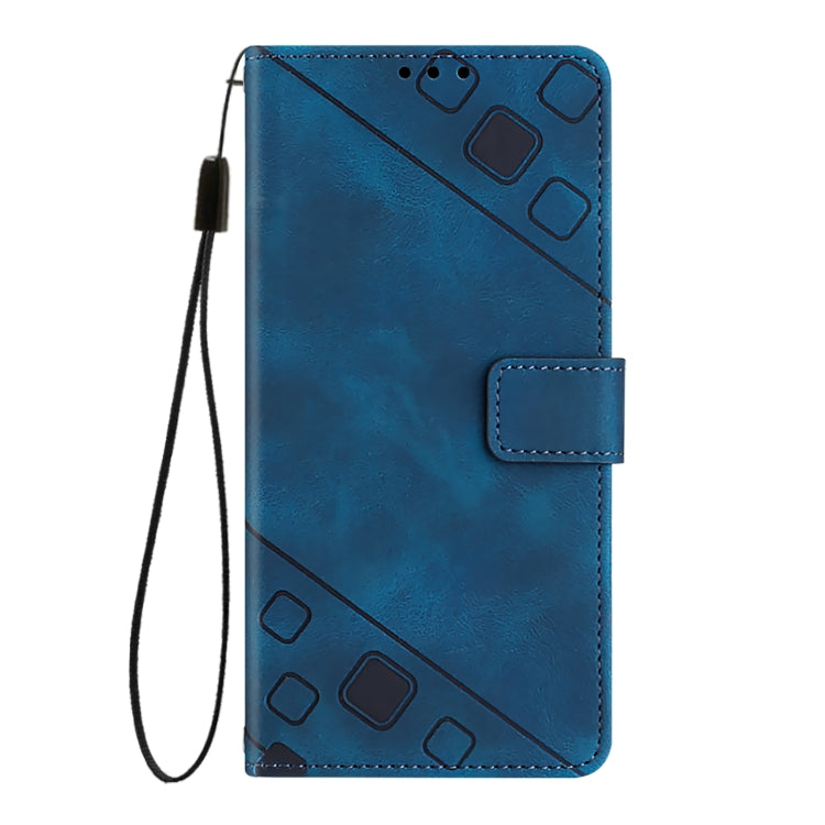 For Doogee N55 Plus Skin-feel Embossed Leather Phone Case(Blue) - Doogee Cases by PMC TechLife | Online Shopping South Africa | PMC TechLife | Buy Now Pay Later Mobicred