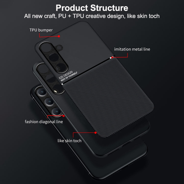 For Samsung Galaxy S25 5G Classic Tilt Strip Grain Magnetic PC Hybrid TPU Phone Case(Black) - Galaxy S25 5G Cases by PMC Jewellery | Online Shopping South Africa | PMC Jewellery | Buy Now Pay Later Mobicred