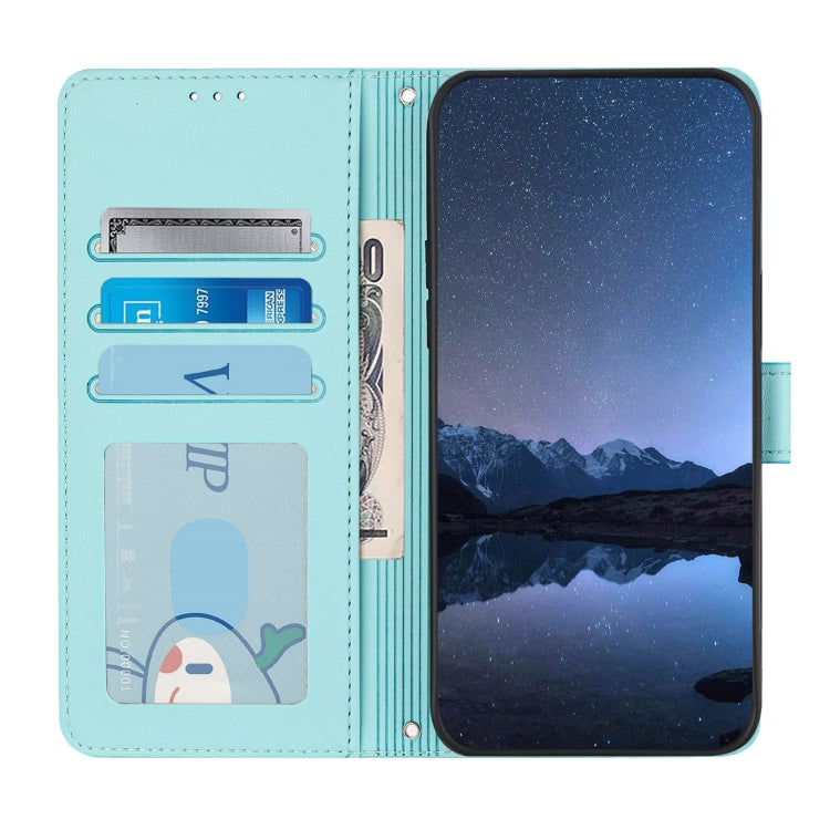 For Doogee N55 Plus Cat Rat Embossed Pattern RFID Leather Phone Case with Lanyard(Mint Green) - Doogee Cases by PMC TechLife | Online Shopping South Africa | PMC TechLife | Buy Now Pay Later Mobicred