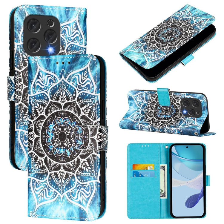 For Doogee N55 Plus Colored Drawing Pattern Plain Weave Leather Phone Case(Undersea Mandala) - More Brand by PMC TechLife | Online Shopping South Africa | PMC TechLife | Buy Now Pay Later Mobicred