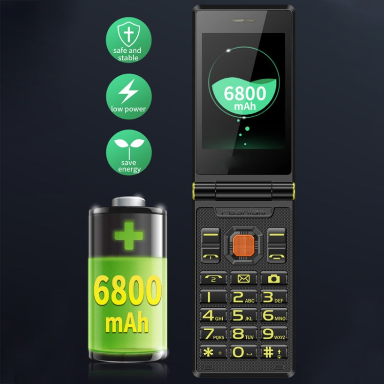 M7+ 4G Dual Screen Flip Elder Rugged Phone, 2.8 inch Inner, 2.4 inch Outer, 6800mAh Battery, 24 Keys, Flashlight, Network: 4G, Dual SIM, SOS, Plug:EU Plug(Green) - Others by PMC Jewellery | Online Shopping South Africa | PMC Jewellery | Buy Now Pay Later Mobicred