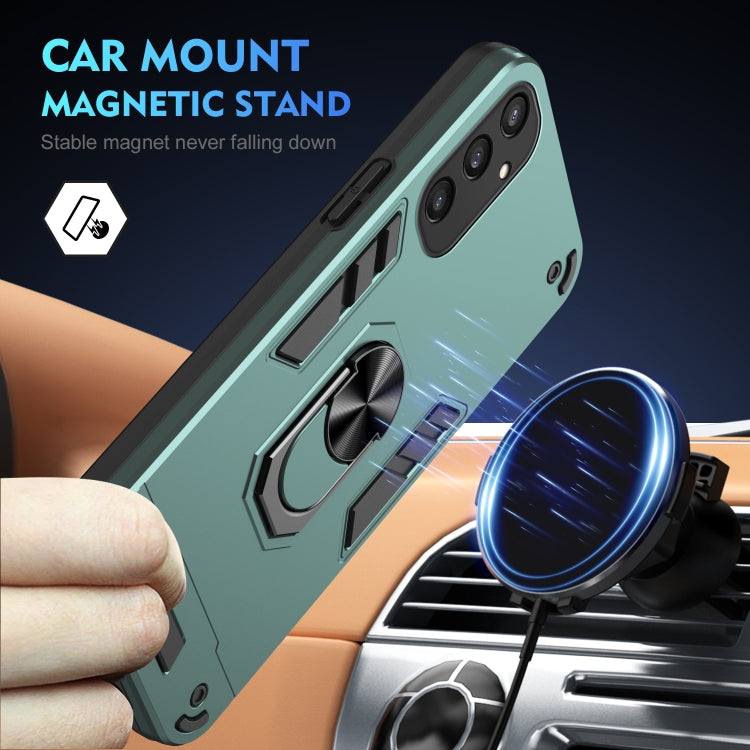 For Samsung Galaxy S25 5G Shockproof Metal Ring Holder Phone Case(Green) - Galaxy S25 5G Cases by PMC Jewellery | Online Shopping South Africa | PMC Jewellery | Buy Now Pay Later Mobicred