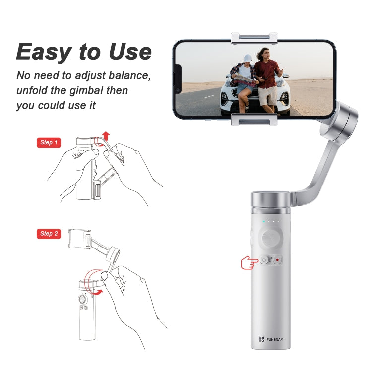 FUNSNAP Capture �� Aluminum Alloy Arm 3-Axis Handheld Phone Gimbal, Basic Version(Grey) - free shipping - PMC TechLife - Order now!