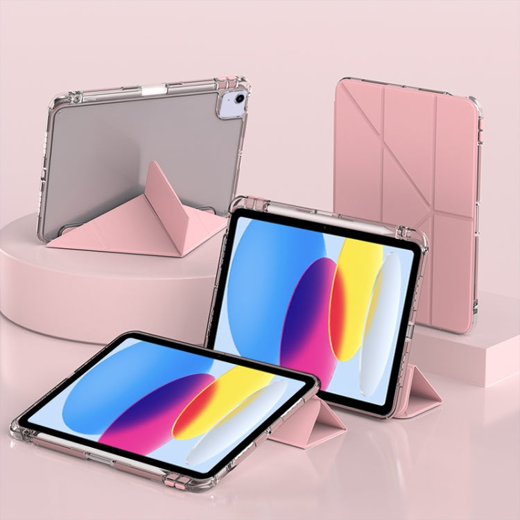 For iPad 2025 / 2022 mutural Y-Shape Deformation Leather Tablet Case(Pink) - free shipping - PMc TechLife - Order now!
