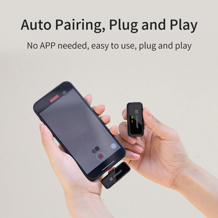 FUNSNAP S6 Lavalier Wireless Microphone, 2 RX + 2 TX with Charging Case - Microphone by FUNSNAP | Online Shopping South Africa | PMC TechLife | Buy Now Pay Later Mobicred