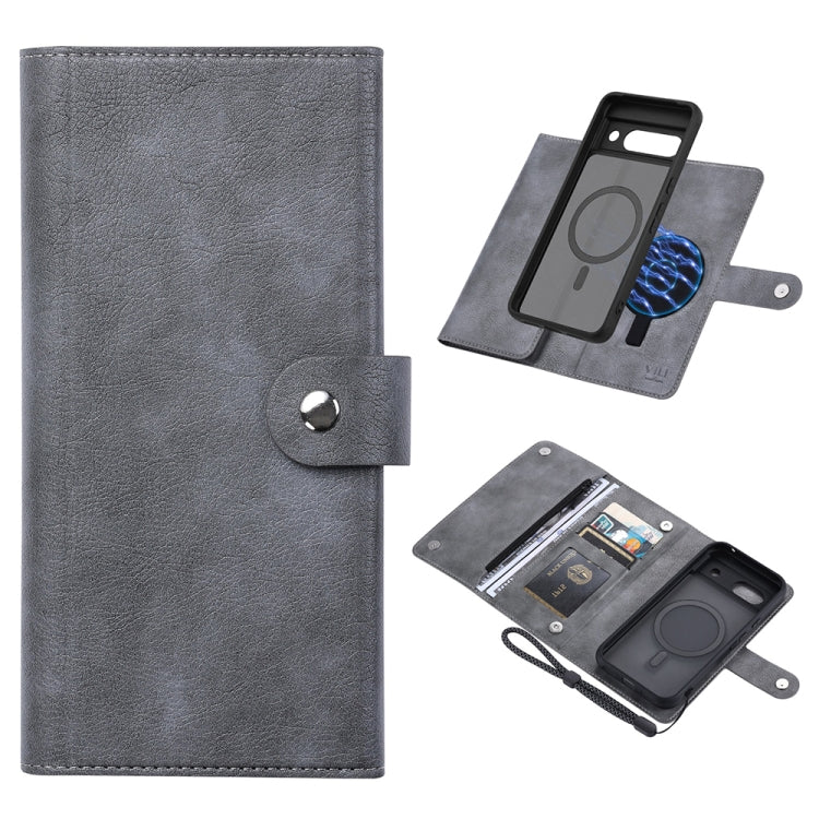 For Google Pixel 8a ViLi GVB Series MagSafe Magnetic RFID Leather Phone Case(Grey) - Google Cases by ViLi | Online Shopping South Africa | PMC TechLife | Buy Now Pay Later Mobicred