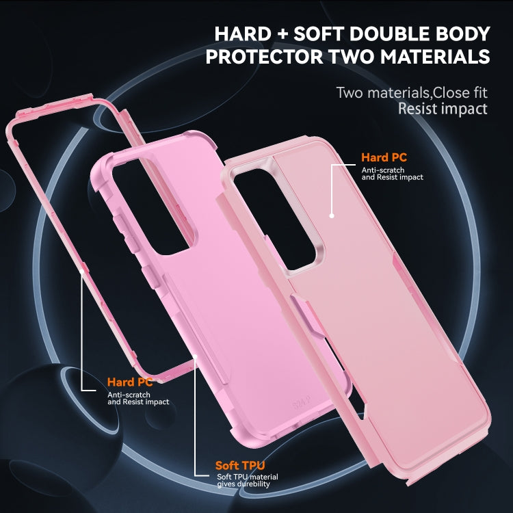 For Samsung Galaxy S25 5G TPU + PC Shockproof Protective Phone Case(Pink) - Galaxy S25 5G Cases by PMC Jewellery | Online Shopping South Africa | PMC Jewellery | Buy Now Pay Later Mobicred