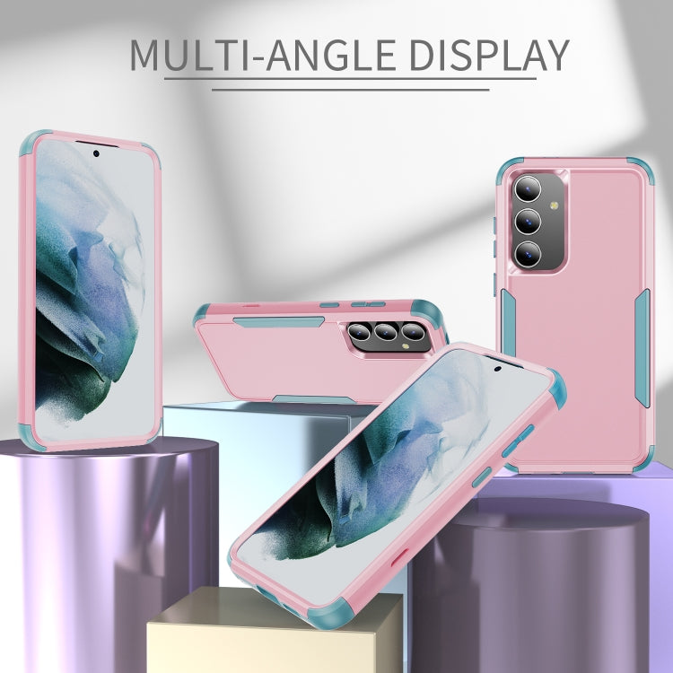 For Samsung Galaxy S25 5G TPU + PC Shockproof Protective Phone Case(Pink + Grey Green) - Galaxy S25 5G Cases by PMC Jewellery | Online Shopping South Africa | PMC Jewellery | Buy Now Pay Later Mobicred