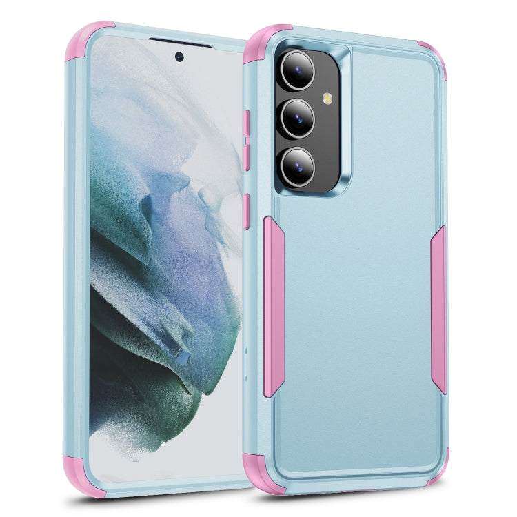 For Samsung Galaxy S25 5G TPU + PC Shockproof Protective Phone Case(Grey Green + Pink) - Galaxy S25 5G Cases by PMC Jewellery | Online Shopping South Africa | PMC Jewellery | Buy Now Pay Later Mobicred