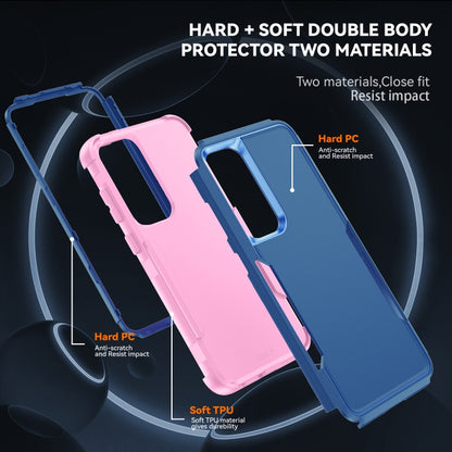 For Samsung Galaxy S25 5G TPU + PC Shockproof Protective Phone Case(Royal Blue + Pink) - Galaxy S25 5G Cases by PMC Jewellery | Online Shopping South Africa | PMC Jewellery | Buy Now Pay Later Mobicred