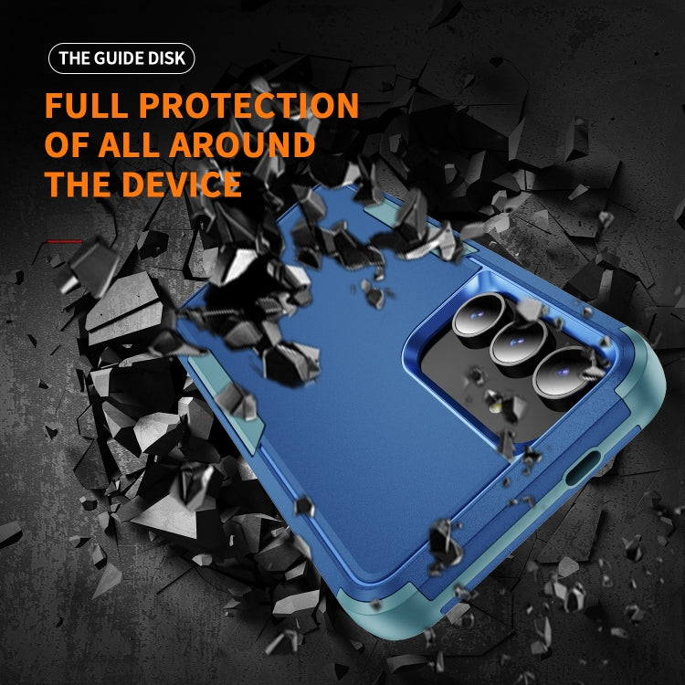For Samsung Galaxy S25 5G TPU + PC Shockproof Protective Phone Case(Royal Blue + Grey Green) - Galaxy S25 5G Cases by PMC Jewellery | Online Shopping South Africa | PMC Jewellery | Buy Now Pay Later Mobicred