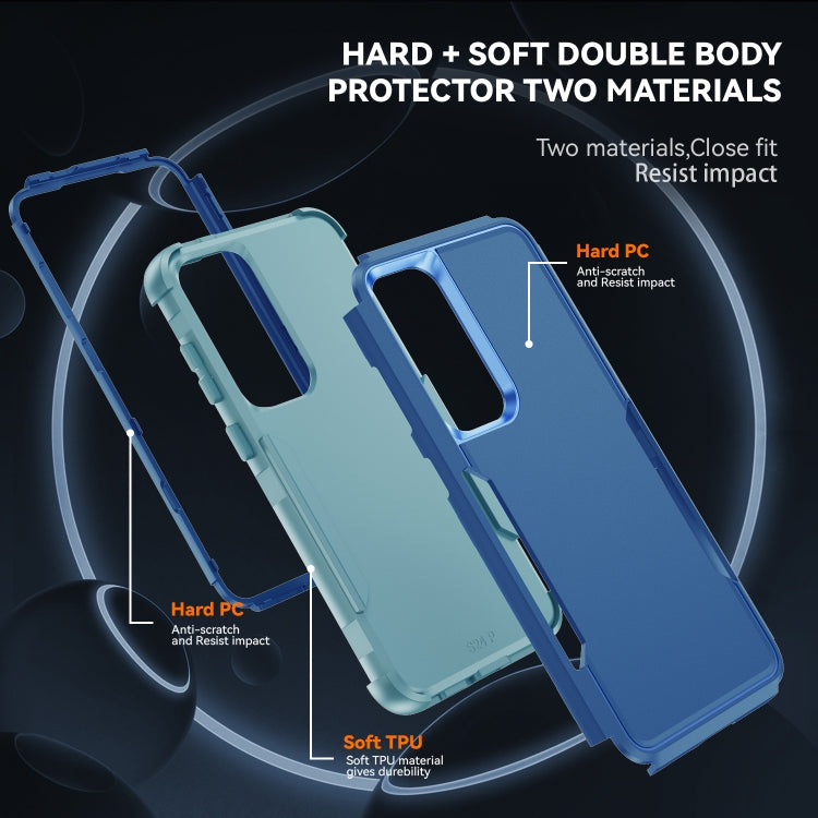 For Samsung Galaxy S25 5G TPU + PC Shockproof Protective Phone Case(Royal Blue + Grey Green) - Galaxy S25 5G Cases by PMC Jewellery | Online Shopping South Africa | PMC Jewellery | Buy Now Pay Later Mobicred