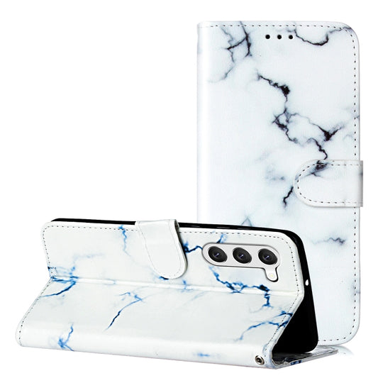 For Samsung Galaxy S25 5G Colored Drawing Marble Pattern Leather Phone Case(White Marble) - Galaxy S25 5G Cases by PMC Jewellery | Online Shopping South Africa | PMC Jewellery | Buy Now Pay Later Mobicred