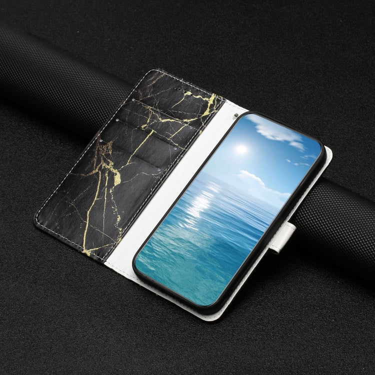 For Samsung Galaxy S25+ 5G Colored Drawing Marble Pattern Leather Phone Case(Black Gold Marble) - Galaxy S25+ 5G Cases by PMC Jewellery | Online Shopping South Africa | PMC Jewellery | Buy Now Pay Later Mobicred