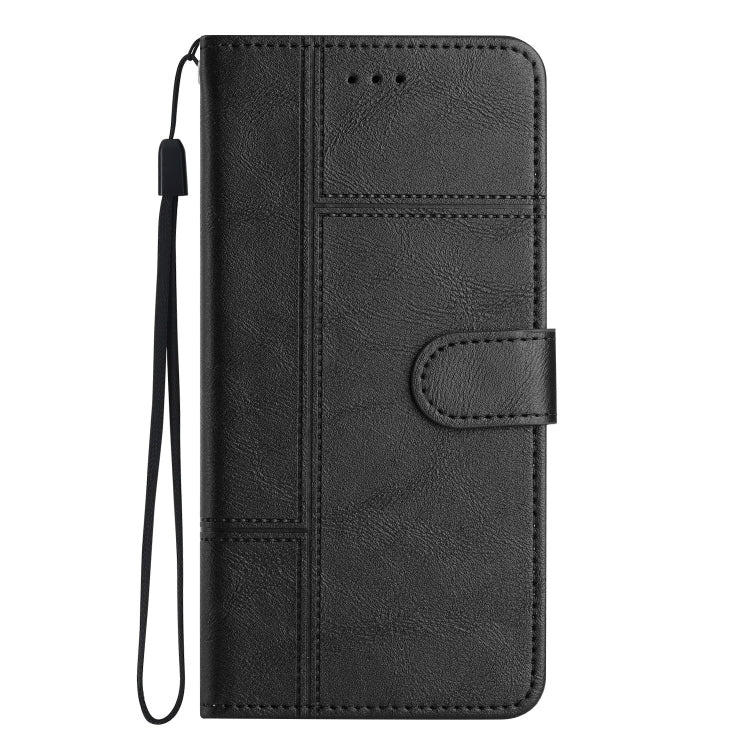 For Samsung Galaxy S25 5G Cowhide Texture Stitching Leather Phone Case(Black) - Galaxy S25 5G Cases by PMC Jewellery | Online Shopping South Africa | PMC Jewellery | Buy Now Pay Later Mobicred