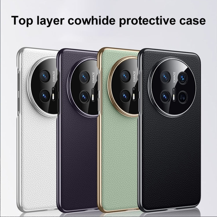 For Huawei Mate 70 RS Ultimate Genuine Leather PC Phone Case(White) - Huawei Cases by PMC TechLife | Online Shopping South Africa | PMC TechLife | Buy Now Pay Later Mobicred
