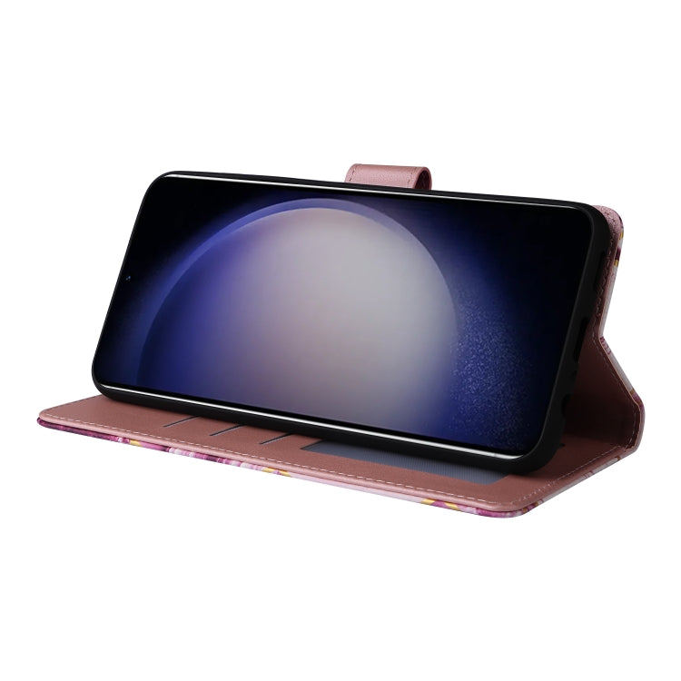 For Samsung Galaxy S25 5G Marble Bronzing Stitching Leather Phone Case(Purple) - Galaxy S25 5G Cases by PMC Jewellery | Online Shopping South Africa | PMC Jewellery | Buy Now Pay Later Mobicred