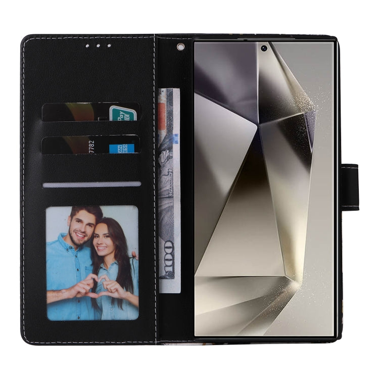 For Samsung Galaxy S25 Ultra 5G Marble Bronzing Stitching Leather Phone Case(Black) - Galaxy S25 Ultra 5G Cases by PMC Jewellery | Online Shopping South Africa | PMC Jewellery | Buy Now Pay Later Mobicred