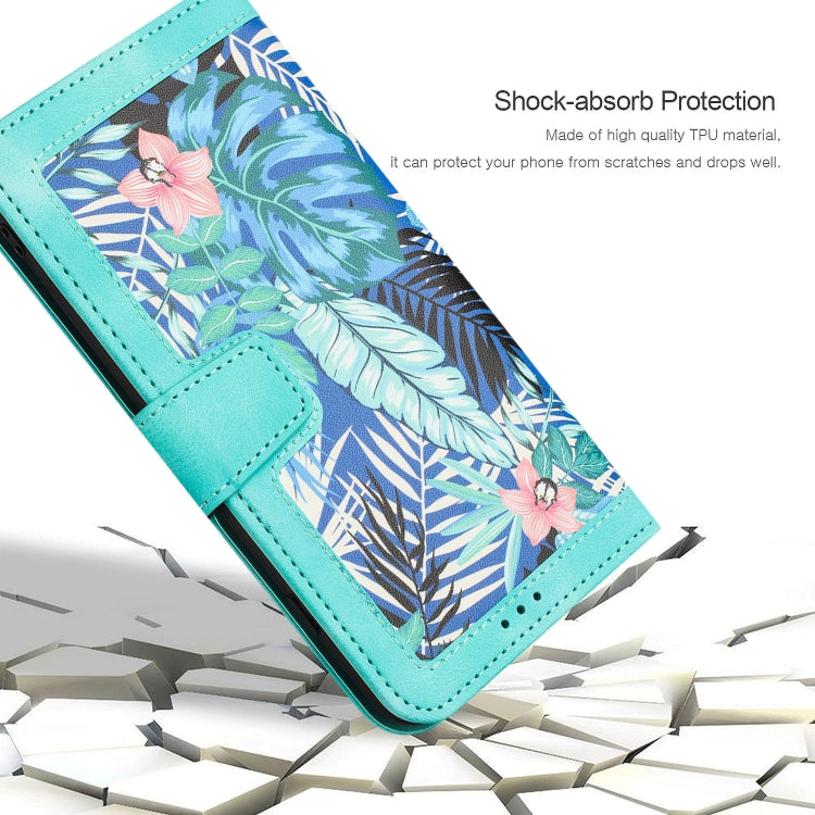 For iPhone 16e Floral Pattern Leather Phone Case with Lanyard(Green) - iPhone 16e Cases by PMC TechLife | Online Shopping South Africa | PMC TechLife | Buy Now Pay Later Mobicred