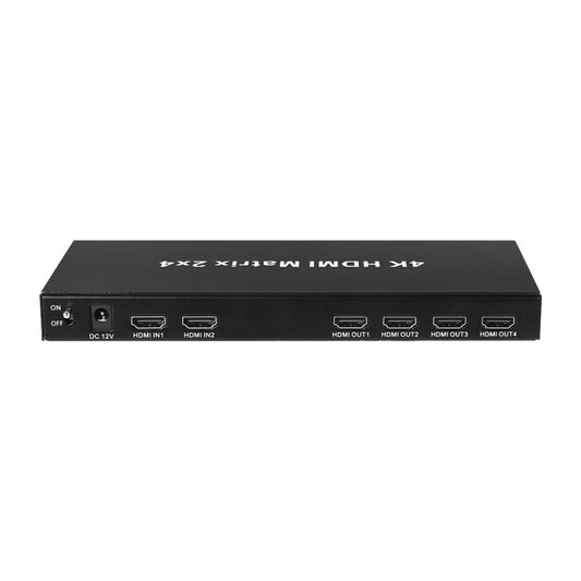 Measy MT4324 4K 30Hz 2 In 4 Out HDMI Matrix Switch Support Seamless Switching, US Plug(Black) - Switch by Measy | Online Shopping South Africa | PMC Jewellery | Buy Now Pay Later Mobicred