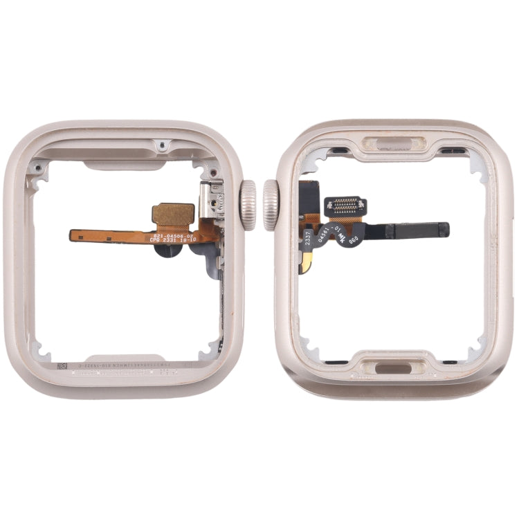 For Apple Watch Series 7 / 8 / 9 41MM LTE Aluminium Alloy Middle Frame Bezel Plate with Crown Spin Axis Flex Cable(Starlight) - Middle Frame by PMC Jewellery | Online Shopping South Africa | PMC Jewellery | Buy Now Pay Later Mobicred