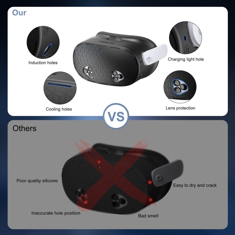 STARTRC GAMES For Meta Quest 3S VR Silicone Protective Cover(Black) - VR Accessories by PMc TechLife | Online Shopping South Africa | PMc TechLife | Buy Now Pay Later Mobicred