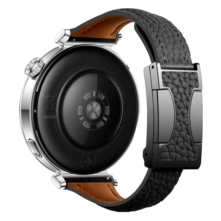 22mm Universal Slim Magnetic Buckle Genuine Leather Watch Band(Black) - free shipping - PMc TechLife - Order now!