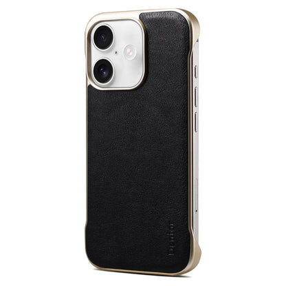 For iPhone 16 Denior MagSafe Genuine Leather Calf Texture  Phone Case(Black) - iPhone 16 Cases by Denior | Online Shopping South Africa | PMC Jewellery | Buy Now Pay Later Mobicred