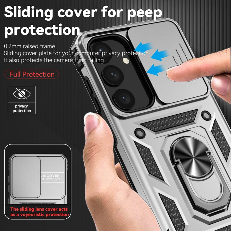 For Samsung Galaxy S25 5G Sliding Camshield Holder Phone Case(Silver) - Galaxy S25 5G Cases by PMC Jewellery | Online Shopping South Africa | PMC Jewellery | Buy Now Pay Later Mobicred