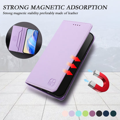 For Honor Magic6 Pro Global RC01 Dual-Folded Magnetic Suction RFID Leather Phone Case(Light Purple) - Honor Cases by PMC Jewellery | Online Shopping South Africa | PMC Jewellery | Buy Now Pay Later Mobicred