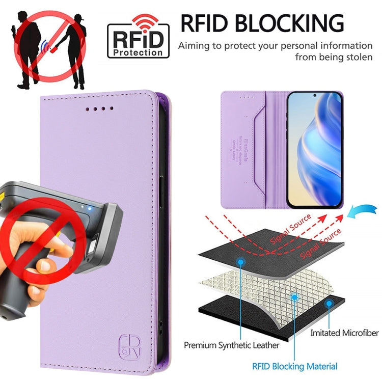 For Huawei Pura 70 Pro / Pura 70 Pro+ RC01 Dual-Folded Magnetic Suction RFID Leather Phone Case(Light Purple) - Huawei Cases by PMC Jewellery | Online Shopping South Africa | PMC Jewellery | Buy Now Pay Later Mobicred