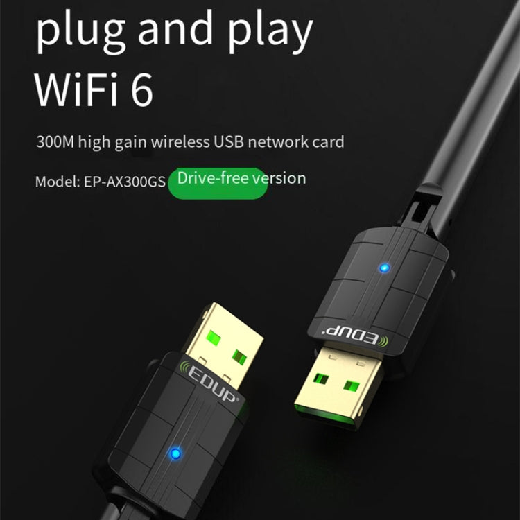 EDUP EP-AX300GS 300Mbps WiFi 6 Nano Wireless Dongle Single Band USB WiFi Adapter(Black) - USB Network Adapter by EDUP | Online Shopping South Africa | PMC TechLife | Buy Now Pay Later Mobicred