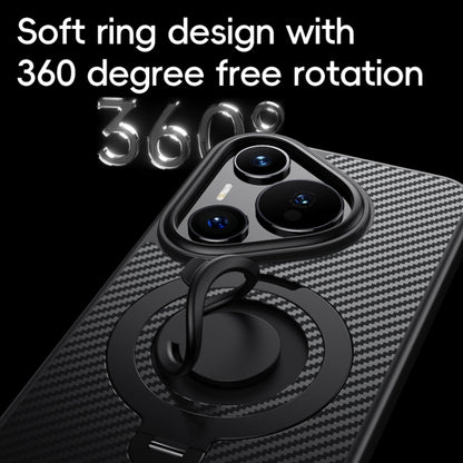 For Huawei Pura 70 Carbon Fiber MagSafe Phone Case with 360 Degree Rotating Holder(Black Grey) - Huawei Cases by PMC Jewellery | Online Shopping South Africa | PMC Jewellery | Buy Now Pay Later Mobicred