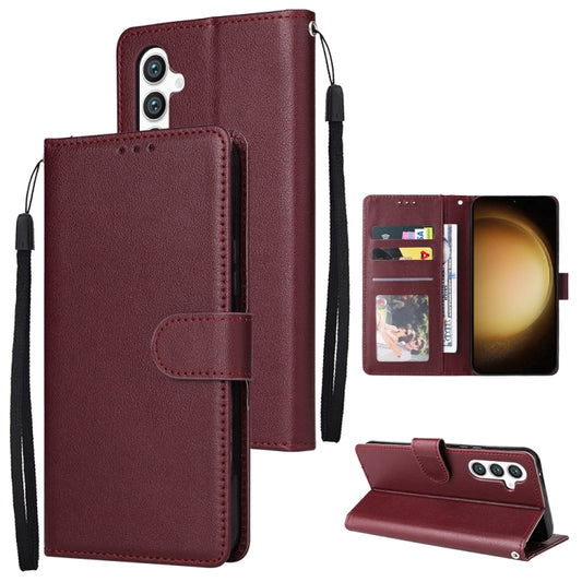 For Samsung Galaxy S25+ 5G 3-Card Slots Multifunctional Leather Phone Case(Wine Red) - Galaxy S25+ 5G Cases by PMC Jewellery | Online Shopping South Africa | PMC Jewellery | Buy Now Pay Later Mobicred