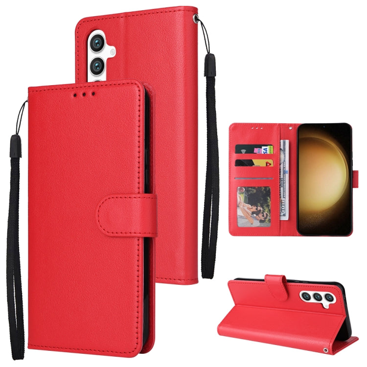 For Samsung Galaxy S25+ 5G 3-Card Slots Multifunctional Leather Phone Case(Red) - Galaxy S25+ 5G Cases by PMC Jewellery | Online Shopping South Africa | PMC Jewellery | Buy Now Pay Later Mobicred