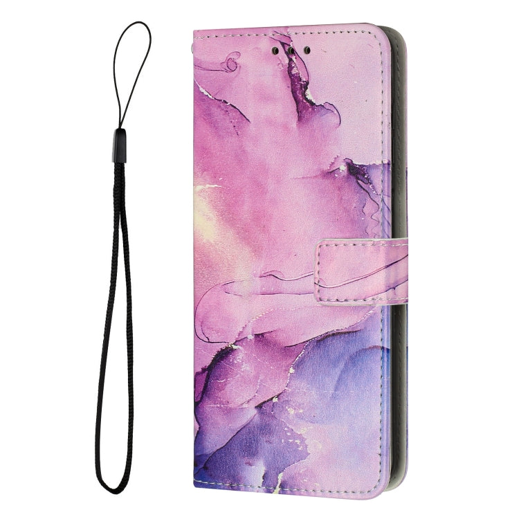 For Samsung Galaxy S25 5G Painted Marble Pattern Leather Phone Case(Purple) - Galaxy S25 5G Cases by PMC Jewellery | Online Shopping South Africa | PMC Jewellery | Buy Now Pay Later Mobicred